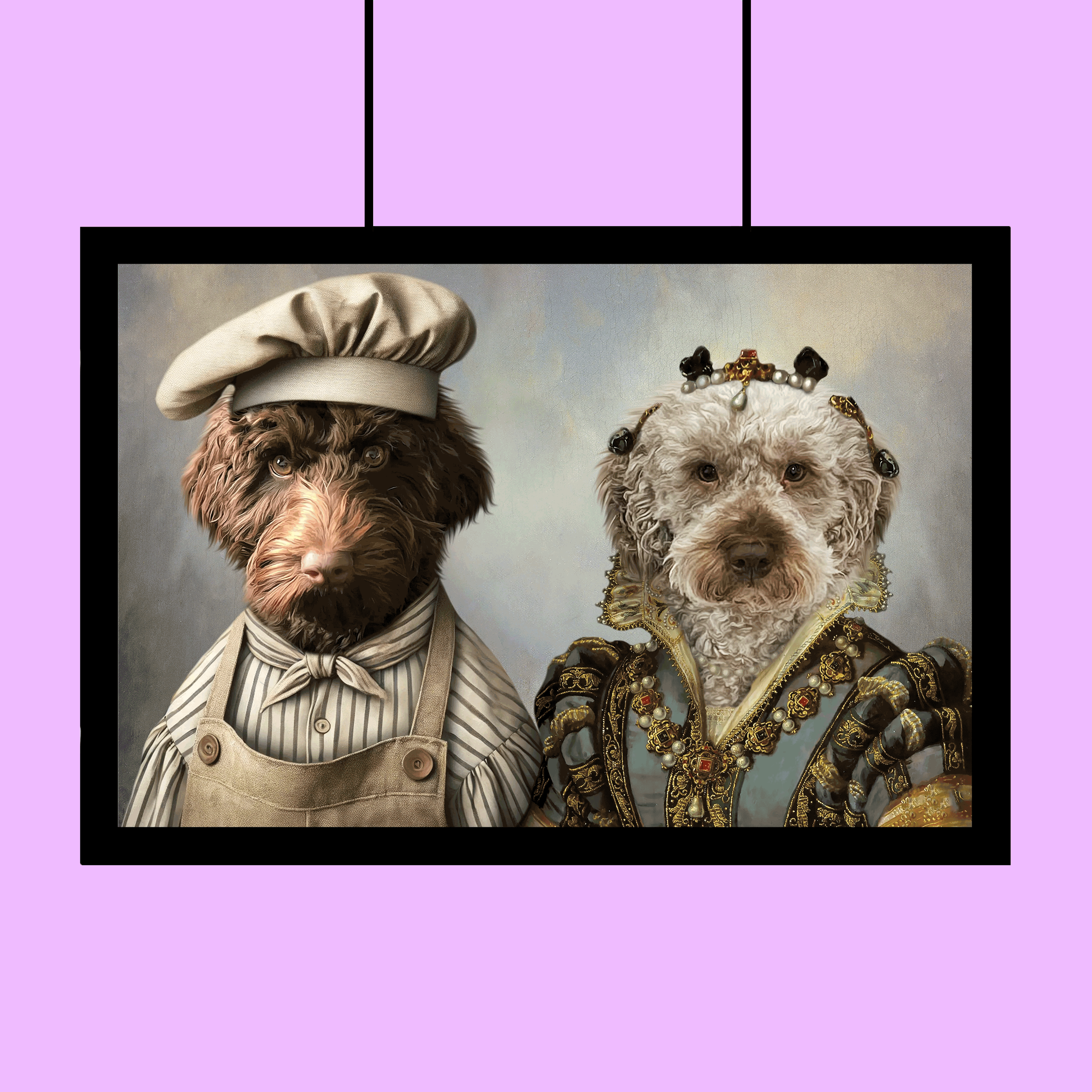 The Royal Baker & Queen Duo - Custom Pet Portrait Canvas